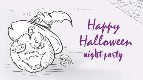 Banner card for design design on the theme of the holiday all saints eve Hall Stock Illustration
