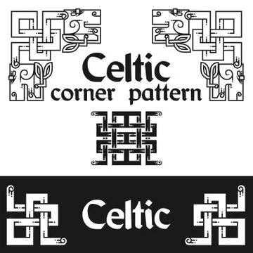 Banner in the Celtic style. Celtic corner pattern. Stock Illustration