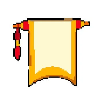 Banner chinese scroll pixel art vector illustration Illustrazione stock