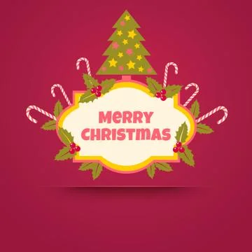 Banner with a Christmas tree. Stock Illustration
