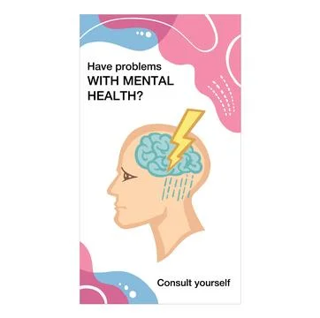 Banner Cloud in the head, stress, vector illustration Stock Illustration