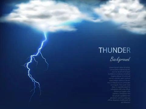 Banner with clouds and charge of lightning Illustrazione stock