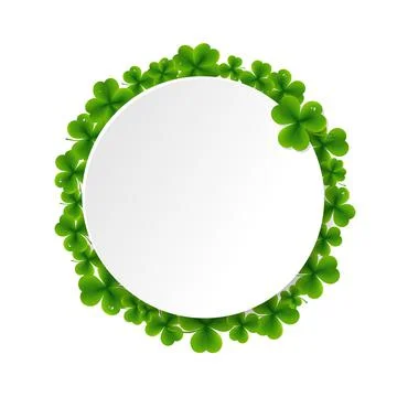 Banner With Clovers Stock Illustration