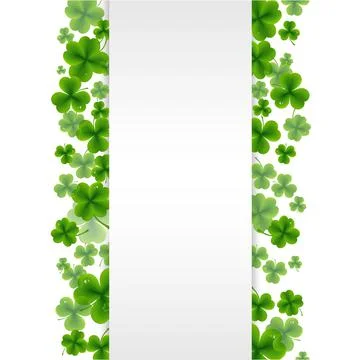Banner With Clovers Stock Illustration