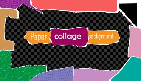 Banner collage with vintage paper element Stock Illustration
