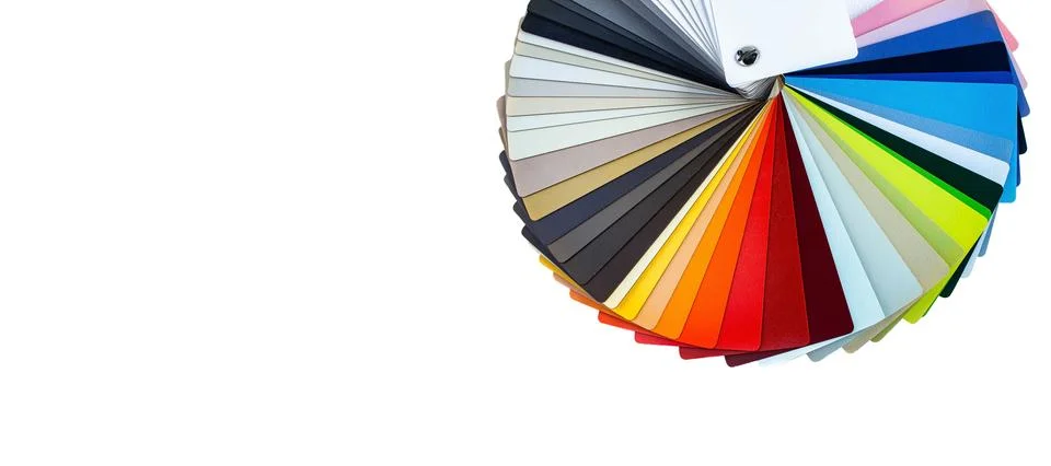 Banner of a color guide displaying a range of hues Stock Photos