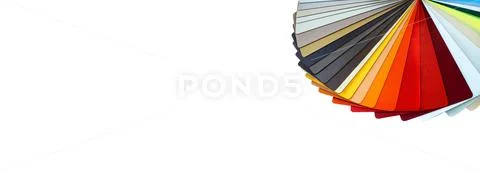 Banner of a color guide displaying a range of hues for use in interior ...