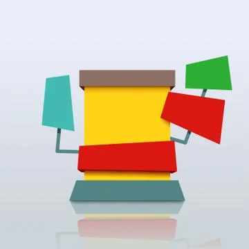 Banner colored with reflection Stock Illustration