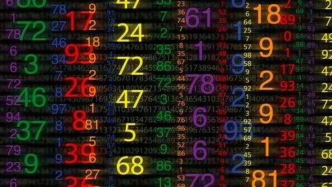 Banner of coloured numbers representing various kinds of data イラスト素材