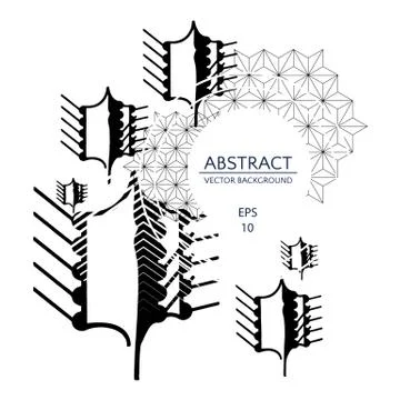 Banner combining natural and technical elements. Suitable for developing tech Illustrazione stock