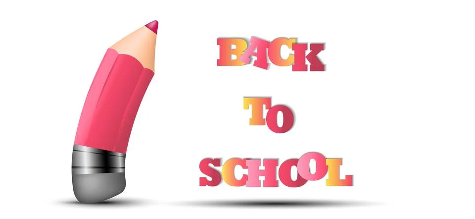 Banner, concept of return to school, knowledge day, September 1, school pencil Stock Illustration