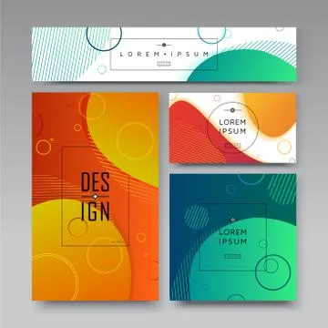 Banner covers set modern abstract vector template Illustrazione stock