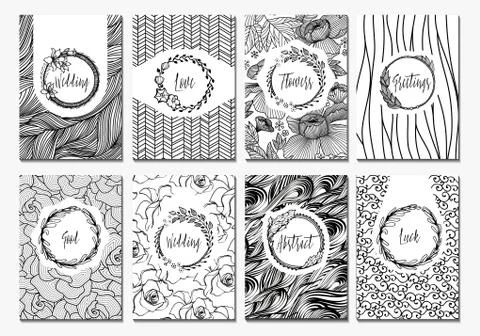 Banner creative cards Illustrazione stock