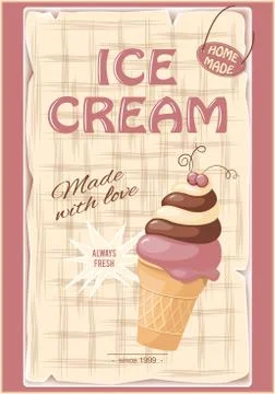 Banner with current ice cream Illustrazione stock