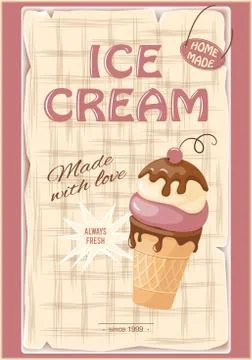 Banner with current ice cream Stock Illustration