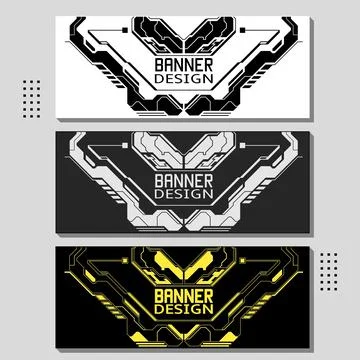 Banner cyber design Stock Illustration