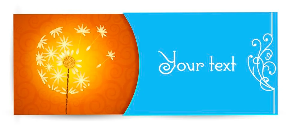 Banner with dandelion empty Stock Illustration