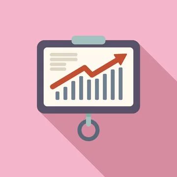 Banner data chart icon flat vector. Digital business イラスト素材
