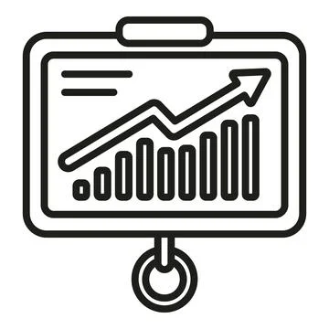 Banner data chart icon outline vector. Digital business 스톡 일러스트