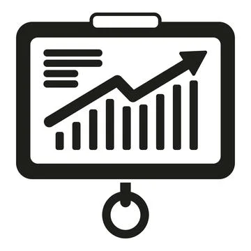Banner data chart icon simple vector. Digital business 스톡 일러스트