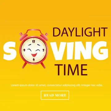 Banner for Daylight Saving Time with alarm clock Stock Illustration