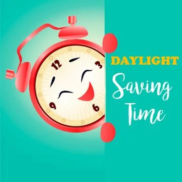 Banner for Daylight Saving Time with alarm clock Stock Illustration