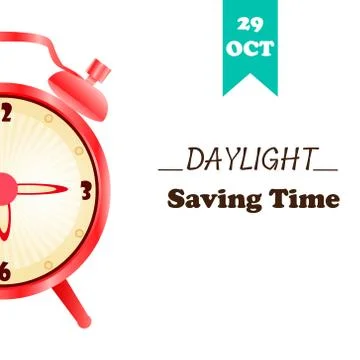 Banner for Daylight Saving Time with alarm clock Stock Illustration