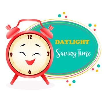 Banner for Daylight Saving Time with alarm clock Stock Illustration