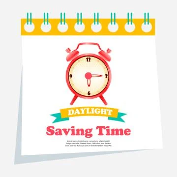 Banner for Daylight Saving Time with alarm clock Stock Illustration