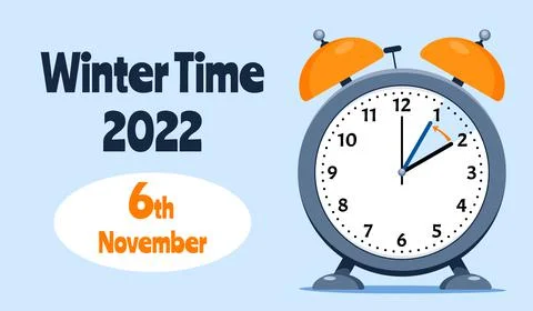 Banner of Daylight Saving Time Ends November 6, 2022. Stock Illustration