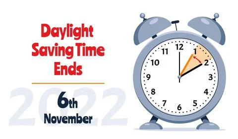 Banner of Daylight Saving Time Ends November 6, 2022. Stock Illustration