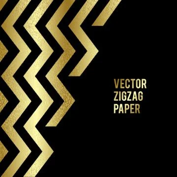 Banner design. Abstract template background with gold zigzag shapes Stock Illustration