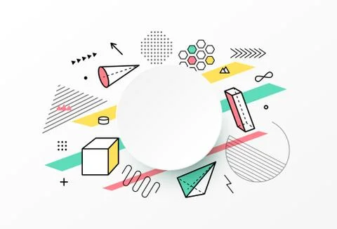 Banner design template with geometric graphic elements. Geometrical shapes Stock Illustration