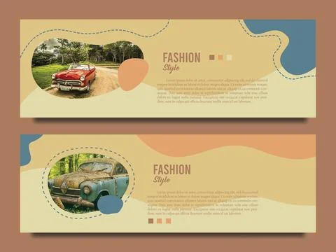 Banner design template Illustrazione stock