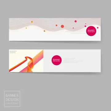 Banner design templates set with dynamic wave Stock Illustration