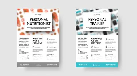 Banner design on a white background, the theme of sports and nutrition, for a Stock Illustration