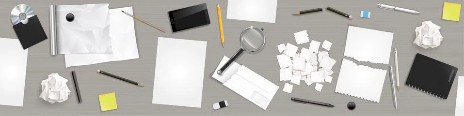 Banner desktop workplace Stock Illustration