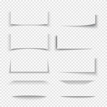 Banner, divider, website border shadow 3d effects with transparent edges Stock Illustration