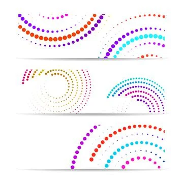 Banner with dotted circles. Dots in circular form. Vector design element Stock Illustration