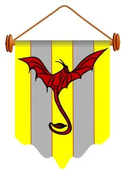 Banner with dragon Stock Illustration