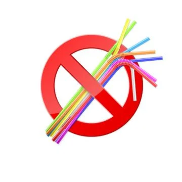 Banner for environmental day. Stop use plastic straws. Say No pollution of na Stock Illustration