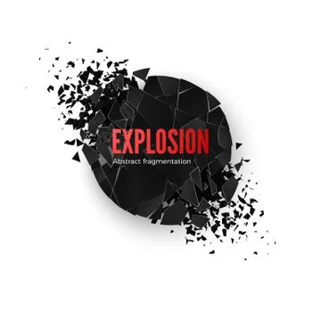 Banner Explosion  Simulation. Explode and destruction. Circle shatter effect. Stock Illustration