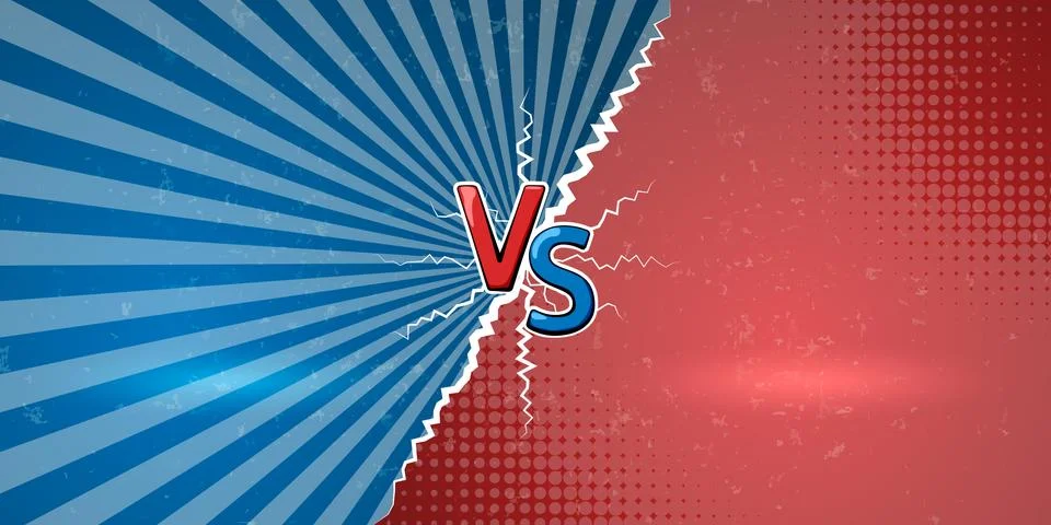 Banner with an explosive manifestation of confrontation. Creative letters VS Stock Illustration