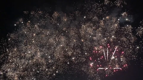 Banner with fireworks Stock Footage 112586089