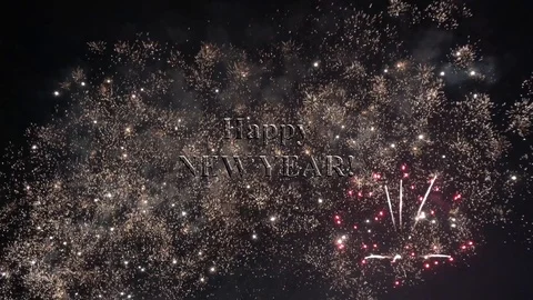 Banner with fireworks Stock Footage 112586634