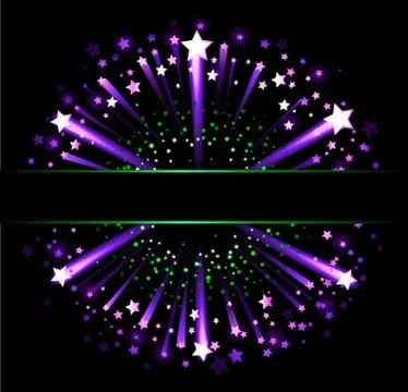 Banner with fireworks Stock Illustration
