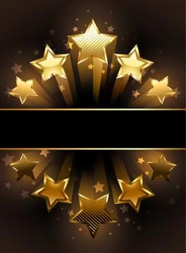 Banner with five stars Stock Illustration