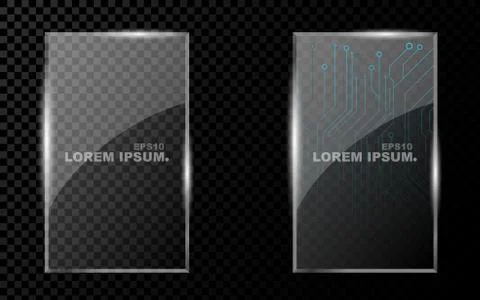 A banner from a flat realistic rectangle with sharp corners, a hexagon and .. Stock Illustration