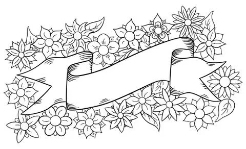 Banner with floral background Stock-Illustration