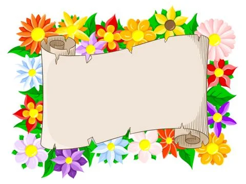 Banner with floral background Illustrazione stock
